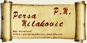 Persa Milaković vizit kartica